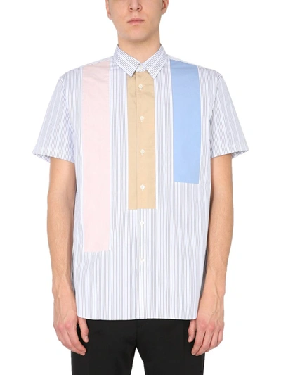 Shop Comme Des Garçons Shirt Striped Panels Short In Multi