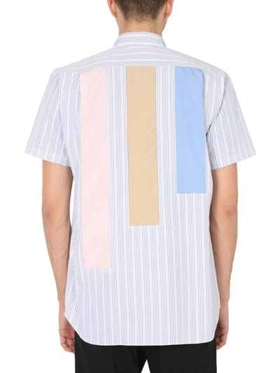 Shop Comme Des Garçons Shirt Striped Panels Short In Multi