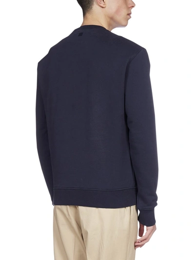 Shop Ami Alexandre Mattiussi Ami Logo Embroidered Crewneck Sweatshirt In Navy