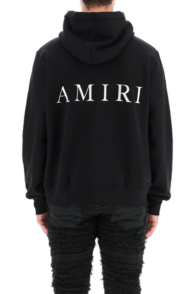 Shop Amiri Logo Embroidered Hoodie In Black