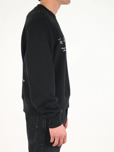 Shop Amiri Logo Hemp Crewneck Sweatshirt In Black