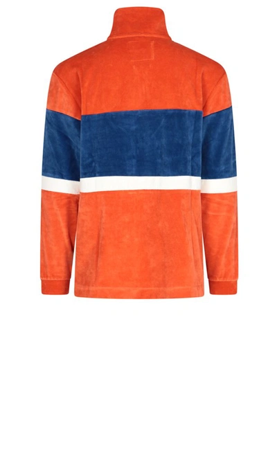 Shop Napa By Martine Rose Logo Embroidered Zipped Sweatshirt In Orange