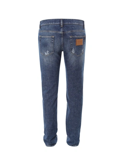 Shop Dolce & Gabbana Mid Rise Skinny Leg Jeans In Blue