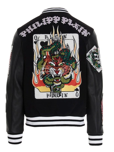 Shop Philipp Plein Tattoo Embroidered Jacket In Black