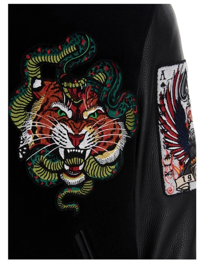 Shop Philipp Plein Tattoo Embroidered Jacket In Black