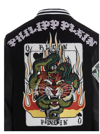 Shop Philipp Plein Tattoo Embroidered Jacket In Black