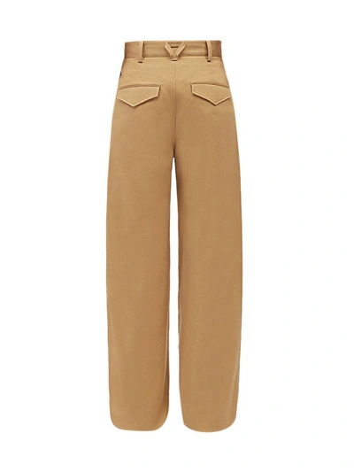 Shop Bottega Veneta Wide Leg Pants In Beige