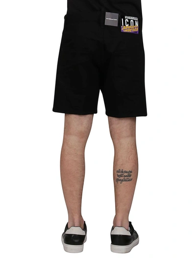 Shop Dsquared2 Icon Dan Commando Shorts In Black
