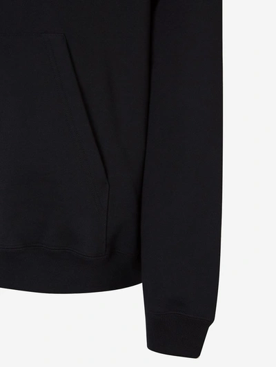 Shop Balenciaga Crew Print Hooded Jacket In Black