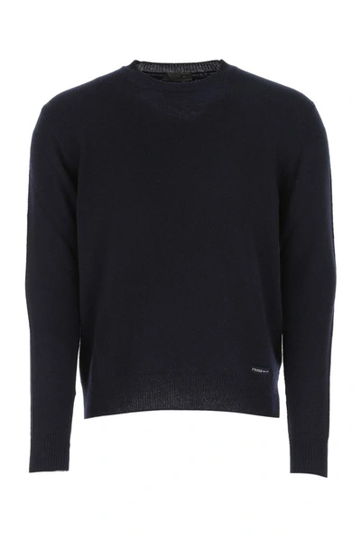 Shop Prada Crewneck Knit Sweater In Bleu