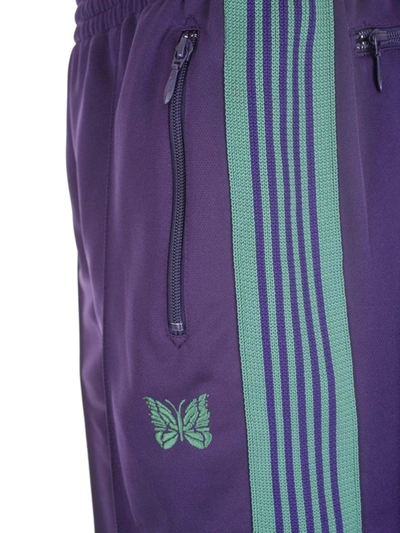 Shop Needles Cropped Track Pants In Purple