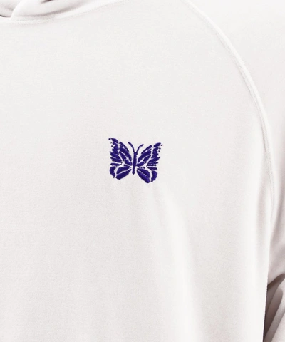 Shop Needles Logo Embroidered Hoodie In White