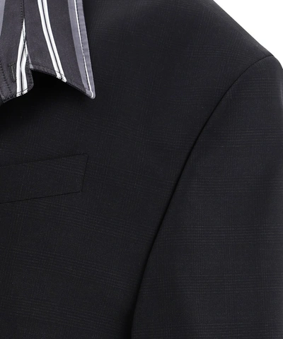 Shop Balenciaga Tailored Shirt Collar Blazer In Navy