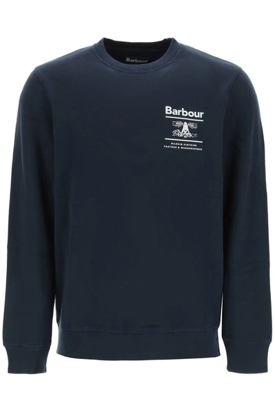 Shop Barbour Reed Crewneck Sweatshirt In Navy