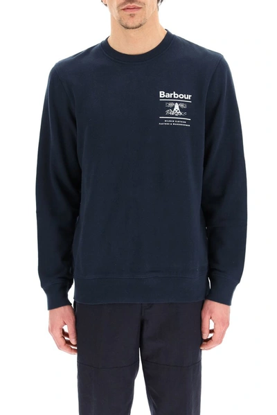 Shop Barbour Reed Crewneck Sweatshirt In Navy