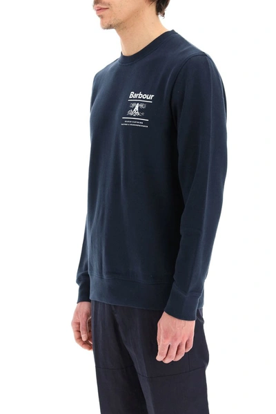 Shop Barbour Reed Crewneck Sweatshirt In Navy