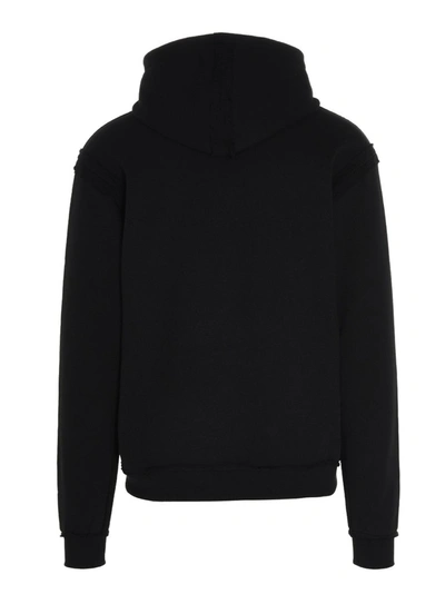 Shop Moschino Inside Out Teddy Hoodie In Black