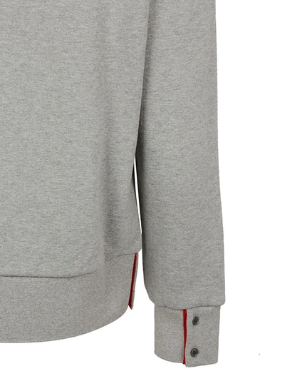 Shop Thom Browne Back Band Zipped Sweatshirt In Grey