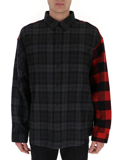 Shop Balenciaga Patchwork Shirt In Multi