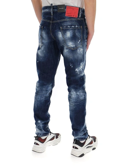 Shop Dsquared2 Acid Wash Jeans In Blue