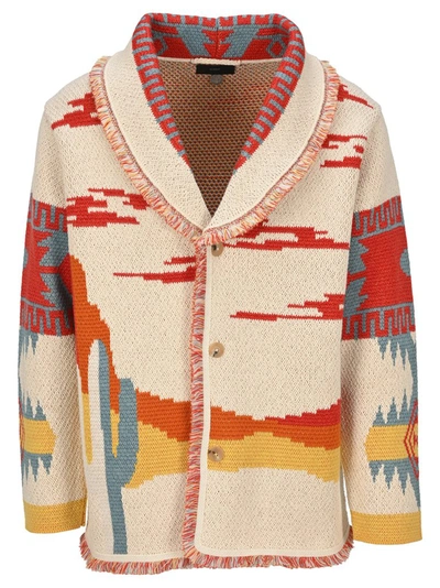 Shop Alanui Western Cardigan In Multi