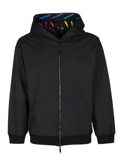 Shop Valentino Vltn Times Reversible Zipped Sweatshirt In Black