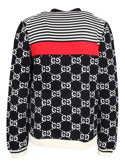 Shop Gucci Gg Intarsia Striped Jacquard Knit In Multi