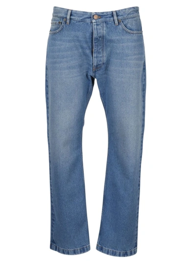 Shop Balenciaga Normal Straight Leg Jeans In Blue