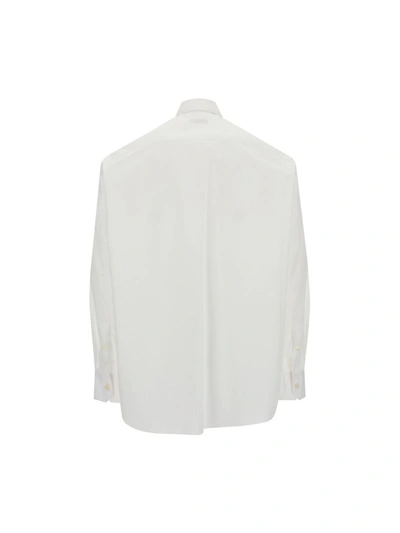 Shop Valentino Floral Embroidered Pocket Shirt In White