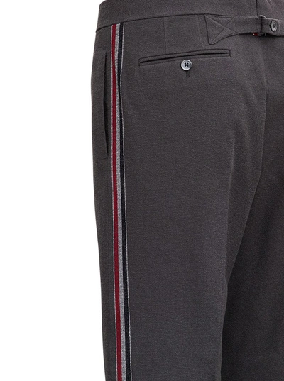 Shop Thom Browne Engineered Stripe Trousers In Grey