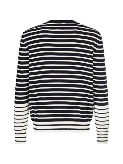 Shop Dior Homme Logo Striped Sweater In Multi