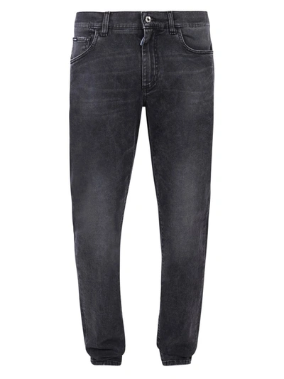 Shop Dolce & Gabbana Straight Leg Jeans In Grey