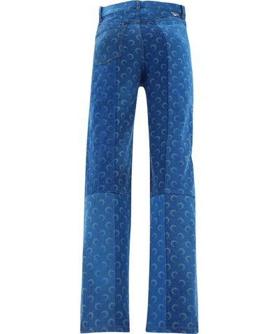 Shop Marine Serre Moon Allover Trousers In Blue