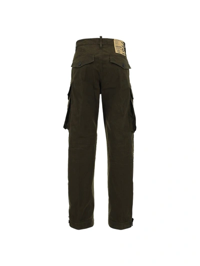 Shop Dsquared2 Wide Leg Cargo Pants In Green