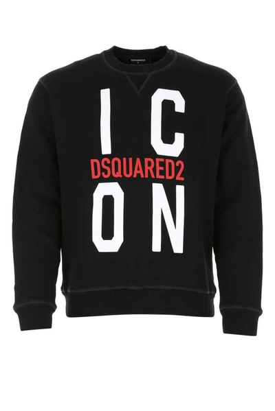 Shop Dsquared2 Logo Print Crewneck Sweatshirt In Black