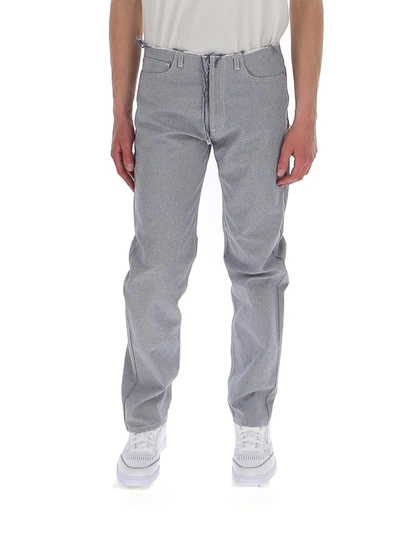 Shop Maison Margiela Unfinished Effect Jeans In Grey