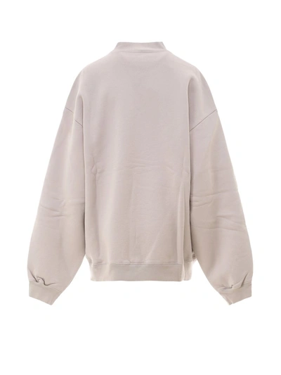 Shop Balenciaga Bb Logo Embroidered Sweatshirt In Grey