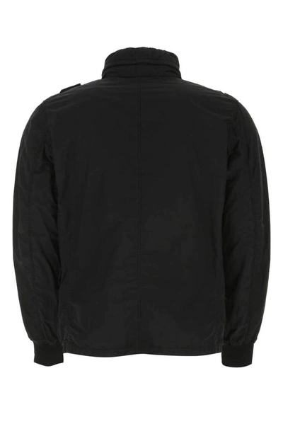 Shop Stone Island Front Pockets Zipped Jacket In Black