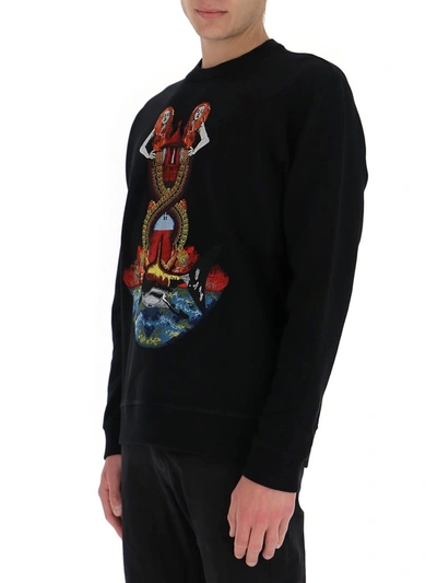 Shop Burberry Mermaid Print Sweatshirt In Black