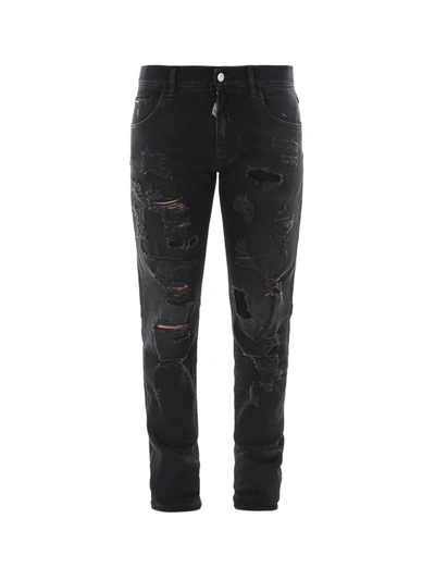 Shop Dolce & Gabbana Distressed Skinny In Black