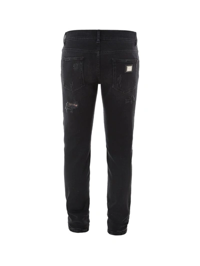 Shop Dolce & Gabbana Distressed Skinny In Black