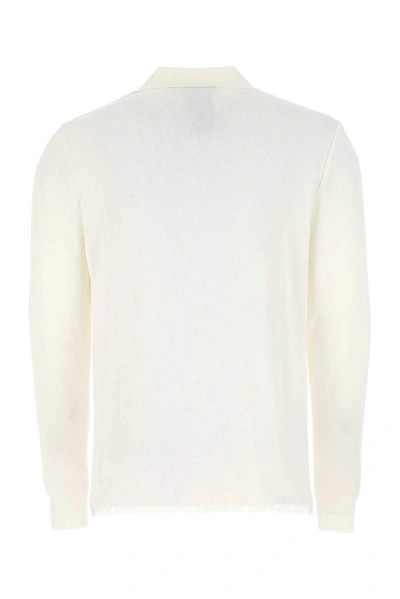 Shop Alanui Knitted Polo Shirt In White