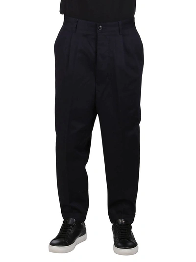 Shop Ami Alexandre Mattiussi Ami Oversized Carrot Pants In Navy