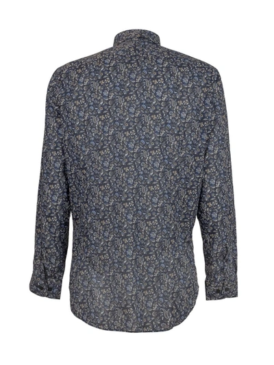 Shop Etro All Over Print Shirt In Blue