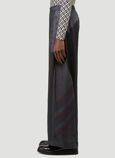 Shop Marine Serre Panelled Wide Leg Pants In Black