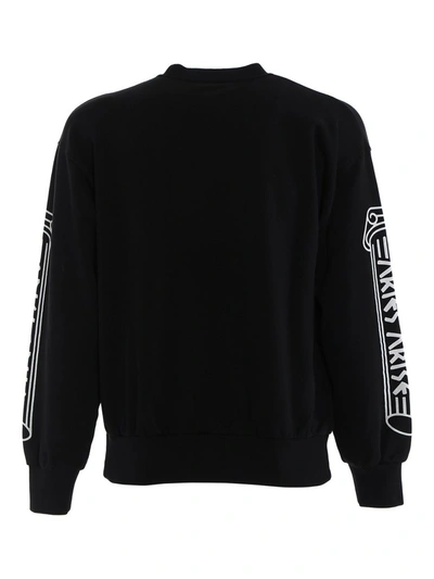 Shop Aries Greek Column Crewneck Sweatshirt In Black