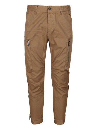 Shop Dsquared2 Tapered Cargo Pants In Beige