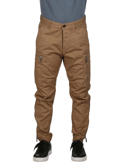 Shop Dsquared2 Tapered Cargo Pants In Beige