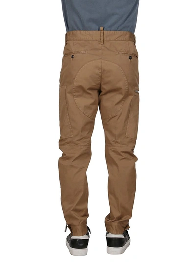 Shop Dsquared2 Tapered Cargo Pants In Beige