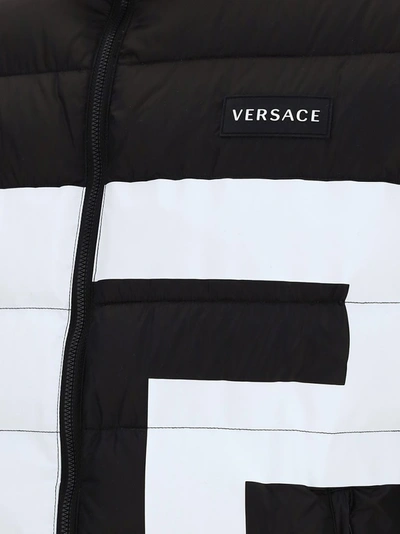 Shop Versace Greek Key Print Jacket In Black